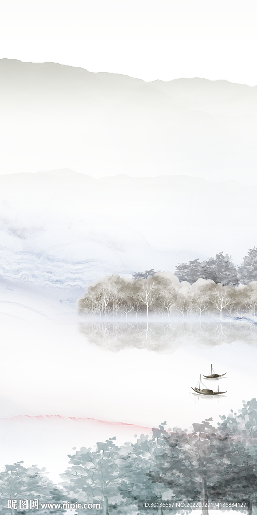 新品现代玄关山水 tiF分层