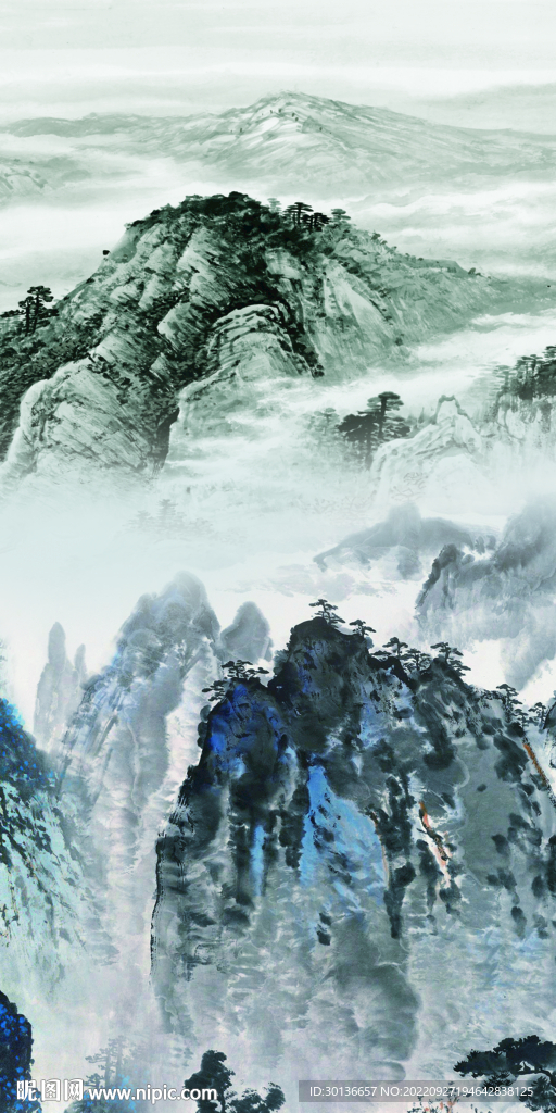 简约现代玄关山水 tiF分层