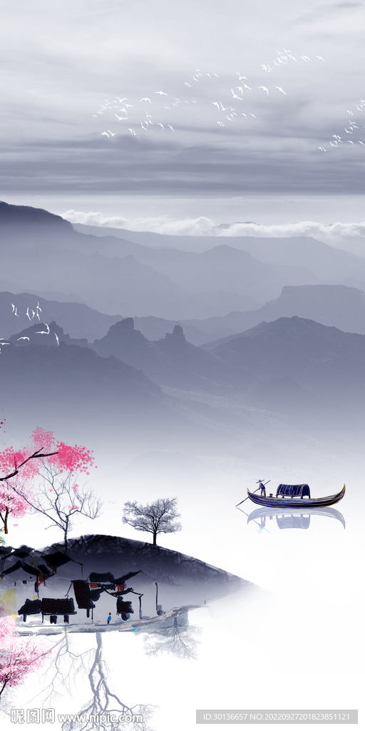 新上架高档山水玄关 TiF分层