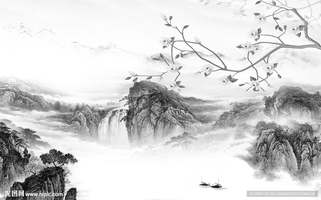 客厅新上架山水画 TiF分层