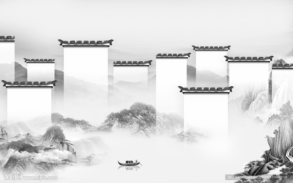 中式新上架山水画 TiF分层