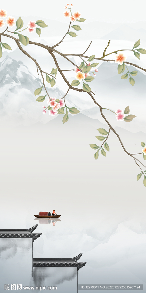 徽派玄关新款山水 TIf分层