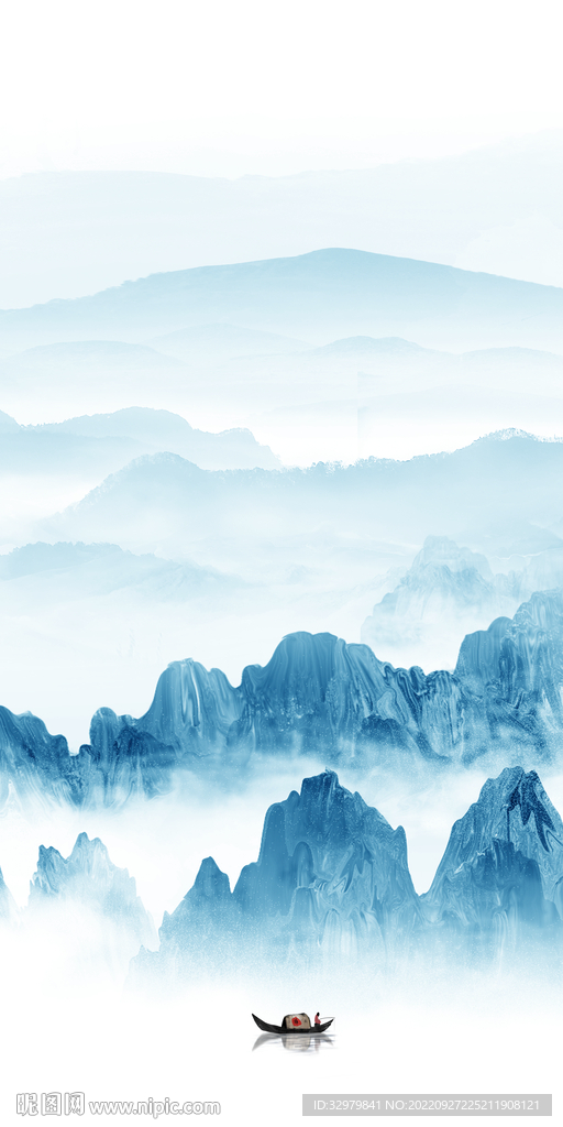 简约大气山水玄关 TIf分层