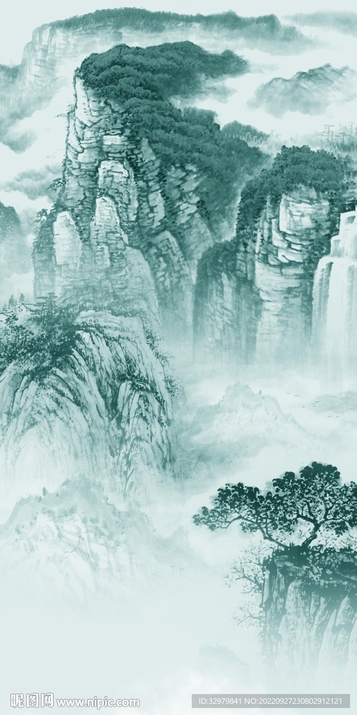 爆款大气山水玄关 TIf分层