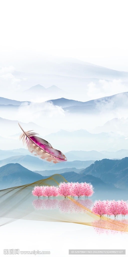 爆款 玄关新款山水 TIf分层