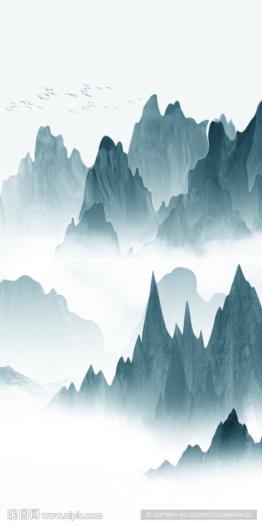 爆款 玄关中式山水 TIf分层