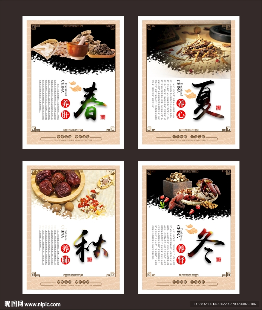 四季养生展板