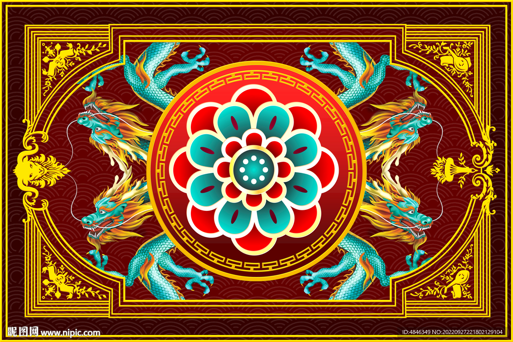 中国龙地毯图案