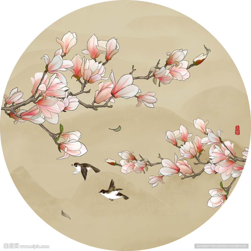 花鸟中式挂画装饰画