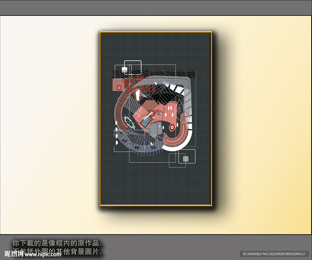西部牛仔抽象装饰画