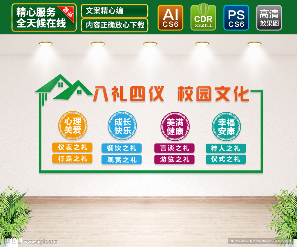 八礼八仪校园文化墙