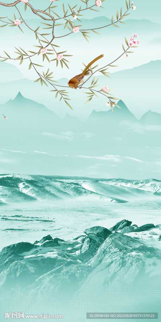 爆款风景玄关山水 Tif分层