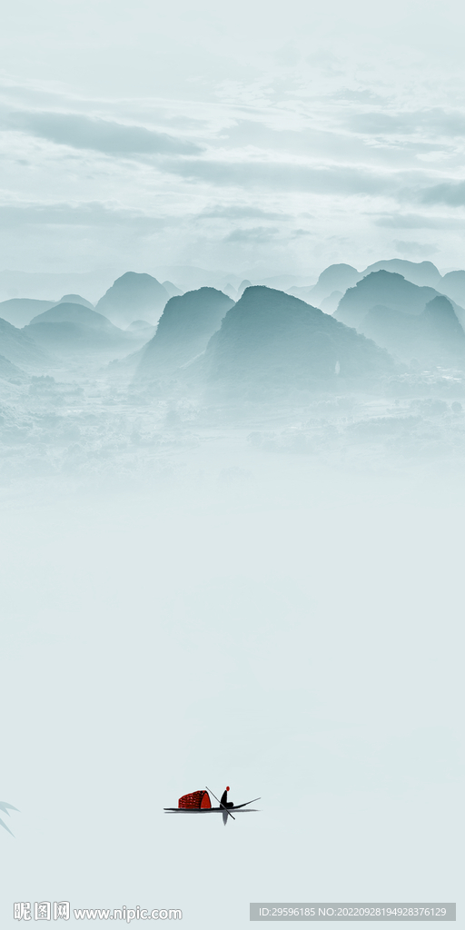 高档 风景玄关山水 Tif分层