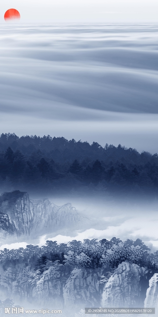 最新 简约玄关山水 Tif分层