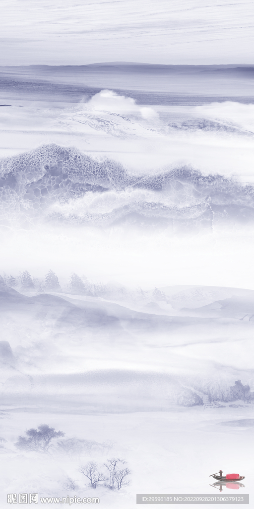 中式 简约玄关山水 Tif分层