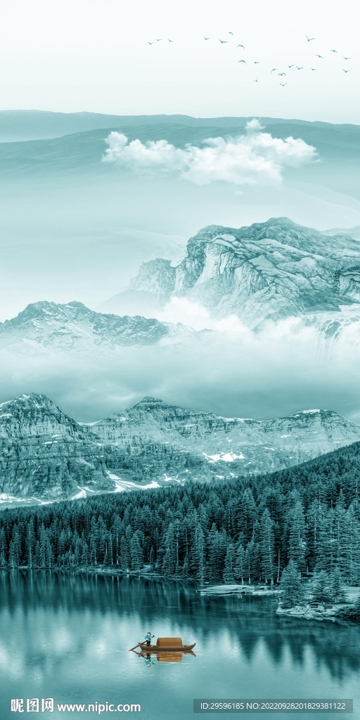 高档简约玄关山水 Tif分层