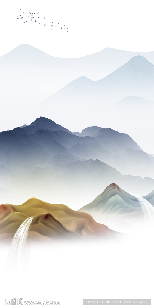 新上架中式简约山水 Tif分层