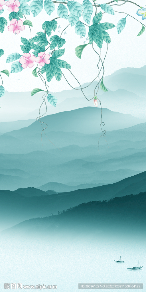 新品简约意境山水 Tif分层