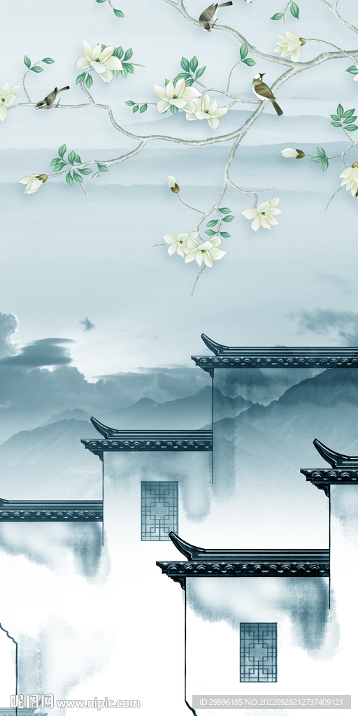 新款 简约意境山水 Tif分层