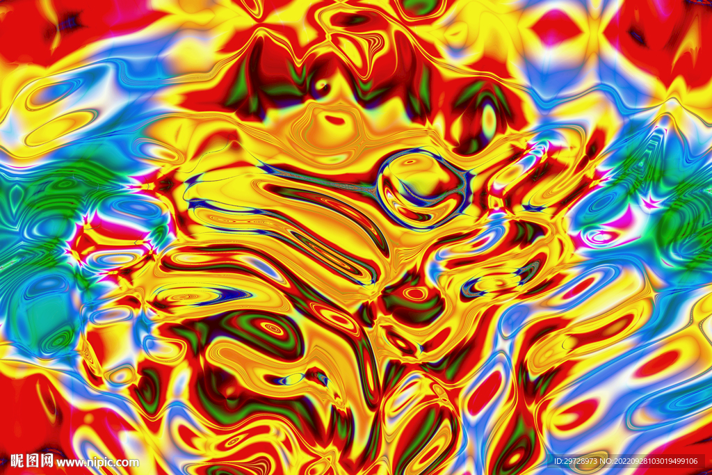抽象炫彩流体画
