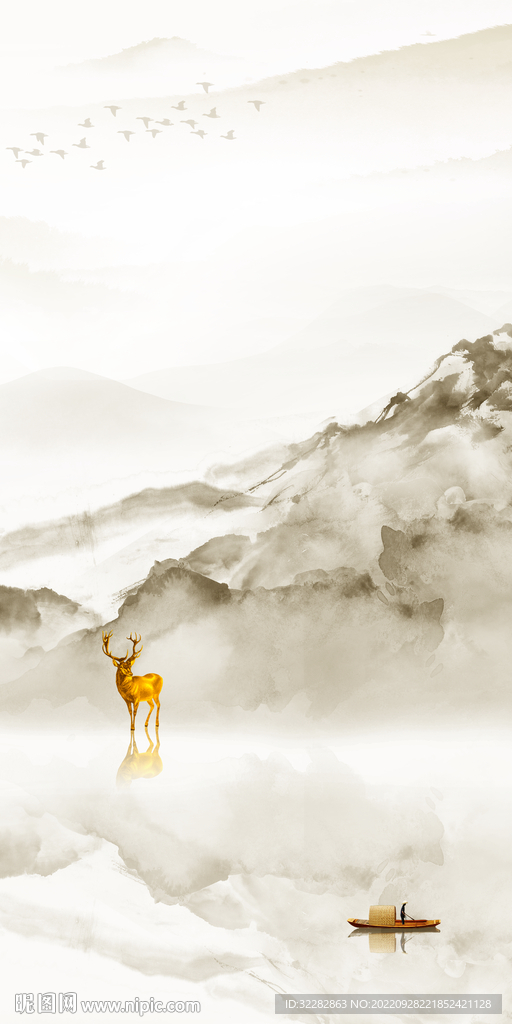 新品新式山水玄关 Tif分层