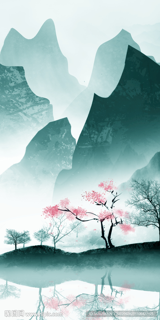 高端新品玄关山水 Tif分层