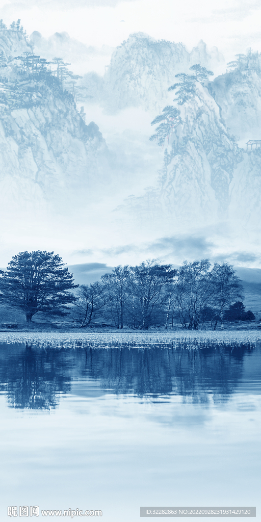 高端新式山水玄关 Tif分层