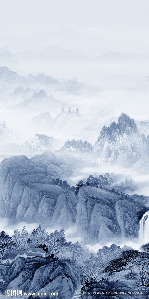 意境 玄关中式山水 TIf分层