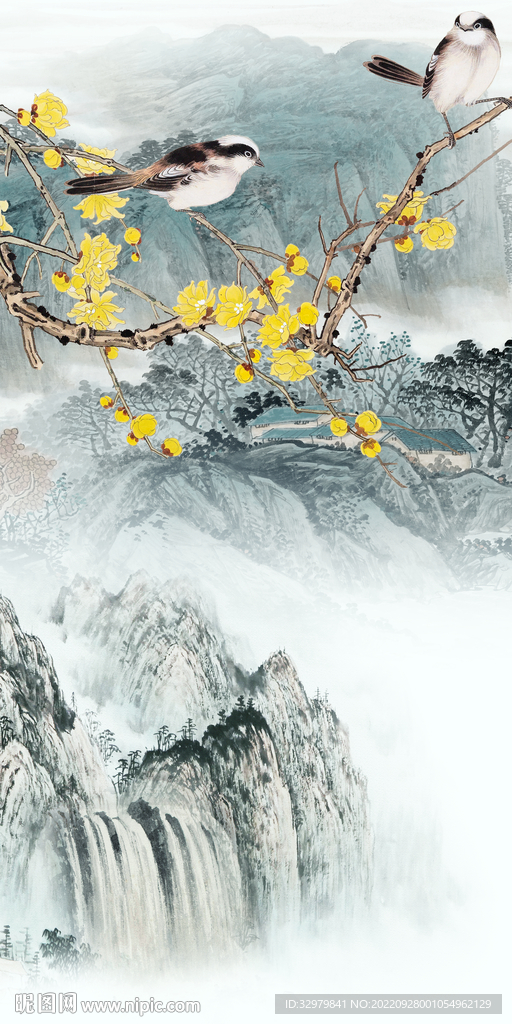 大气 玄关中式山水 TIf分层