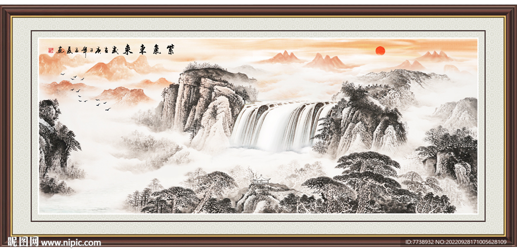紫气东来国画