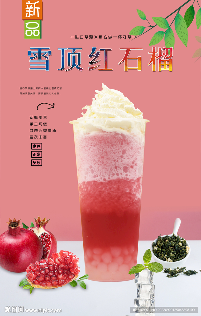 雪顶红石榴