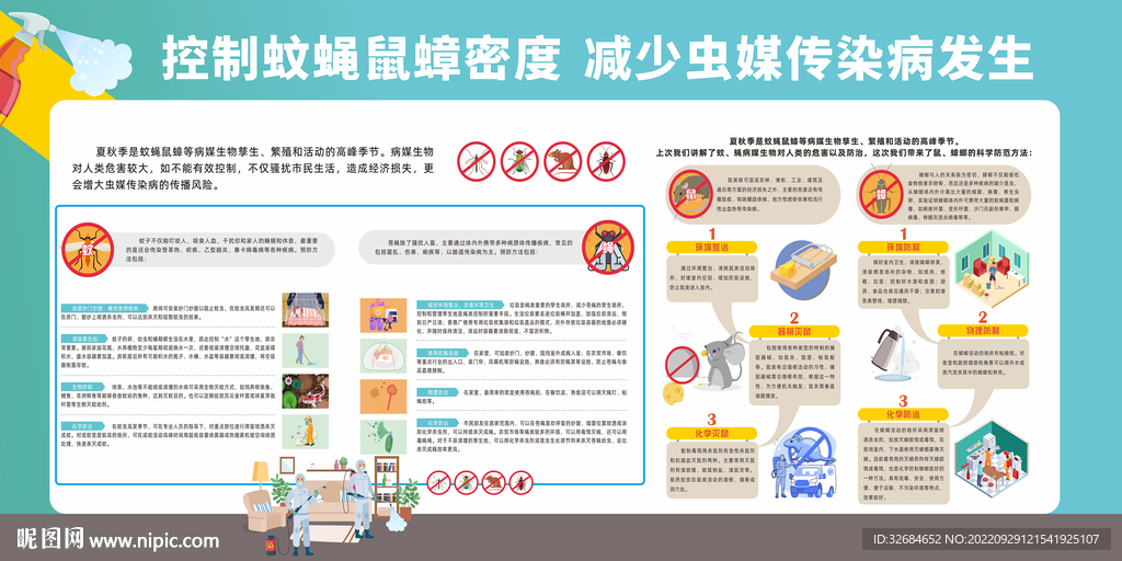 控制蚊蝇鼠蟑密度