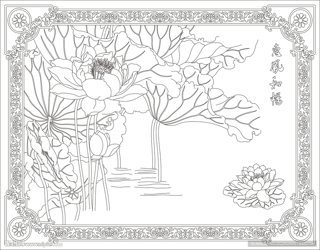 荷花欧式图