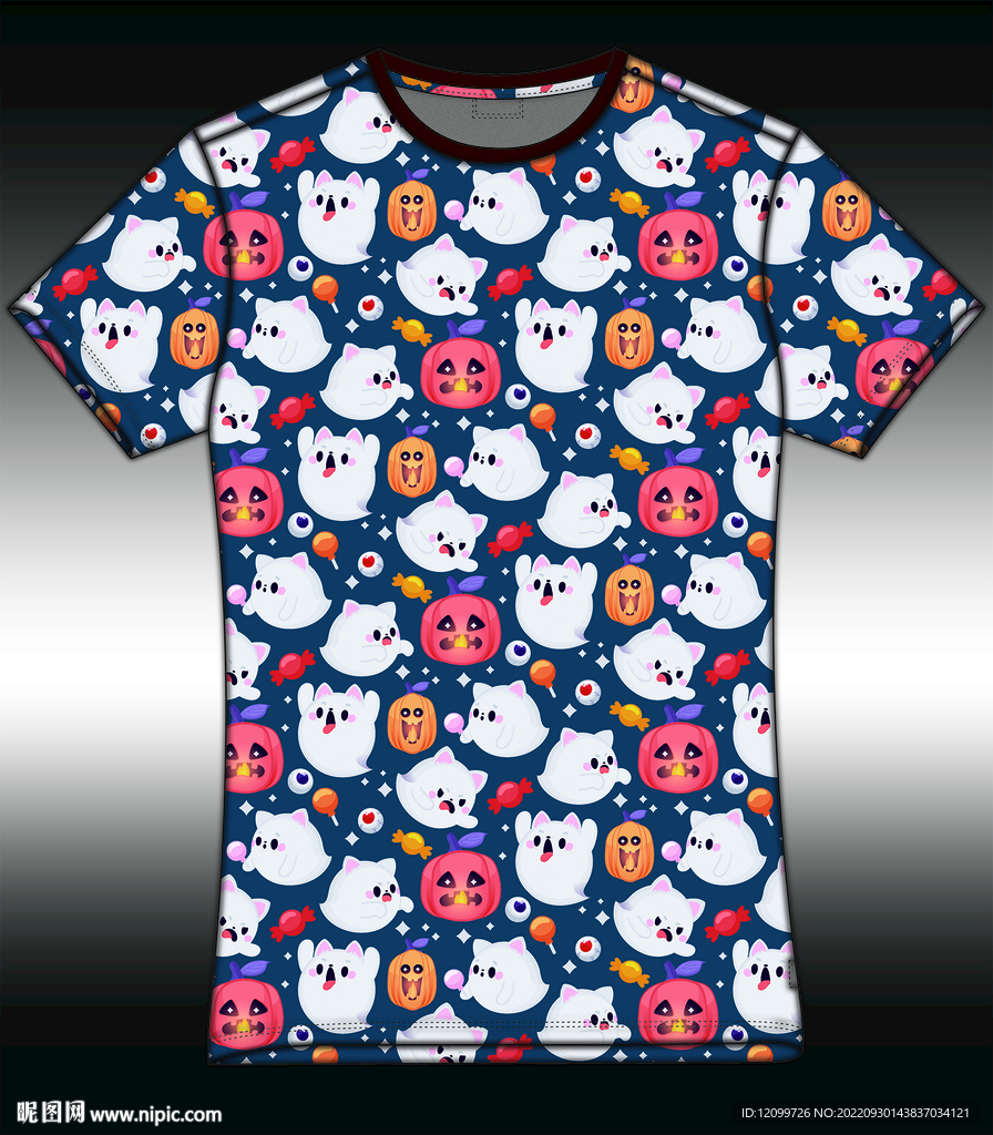 南瓜小卡通数码印花