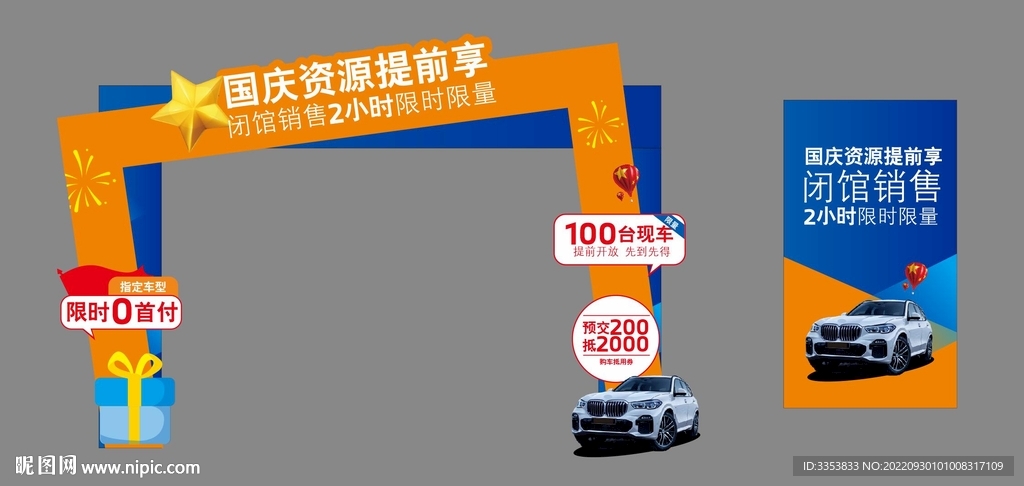 汽车闭馆销售门头