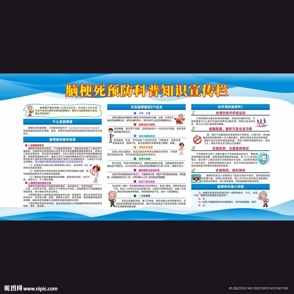 脑梗死预防知识展板