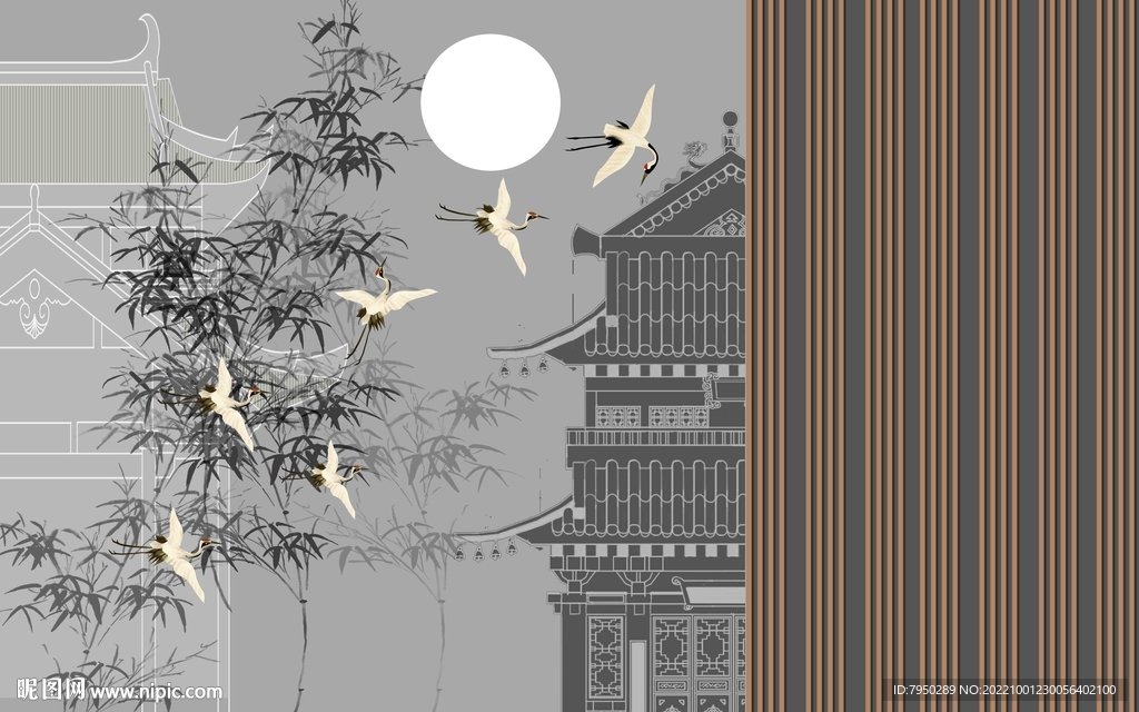新中式背景墙 
