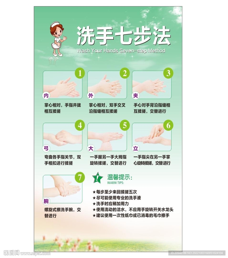 七步洗手法转曲
