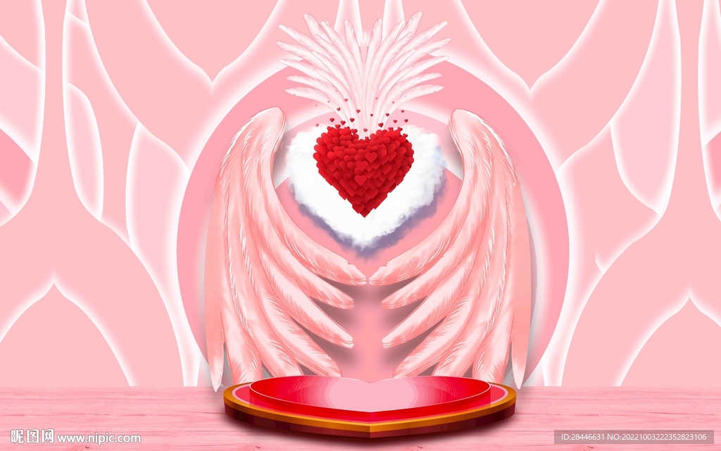 网红翅膀拍照背景墙