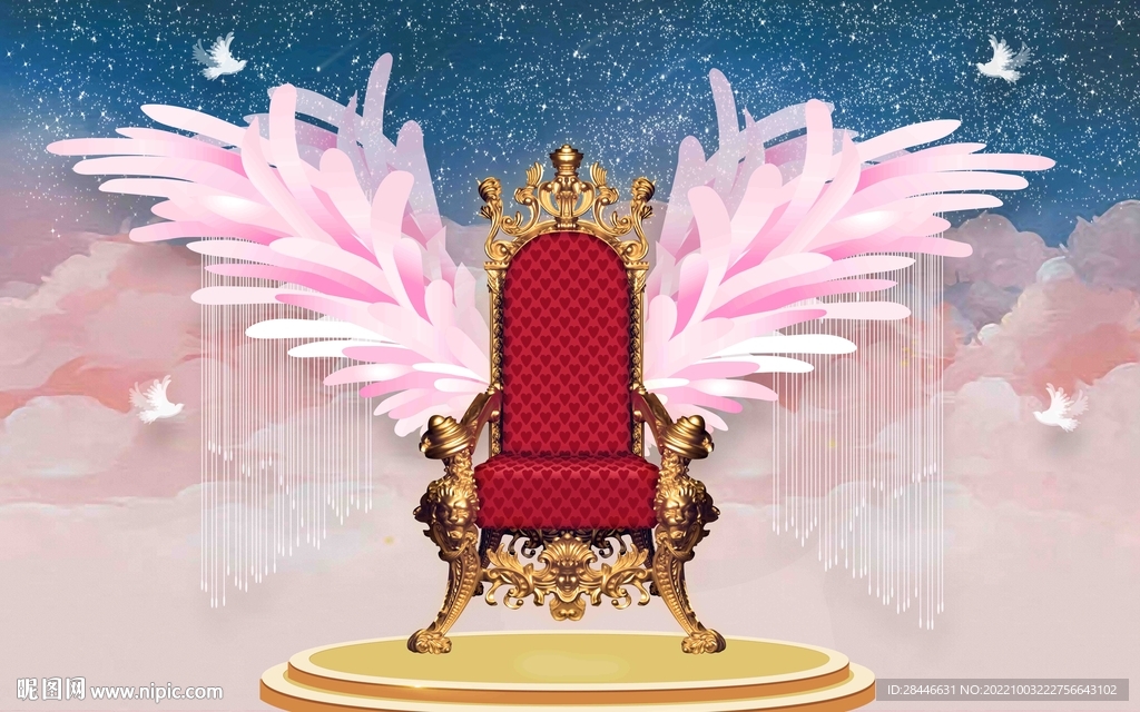 网红翅膀拍照背景墙