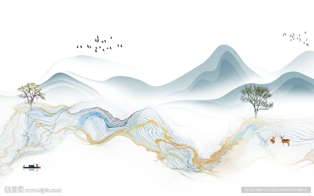 高清 最新款山水画 tIf分层