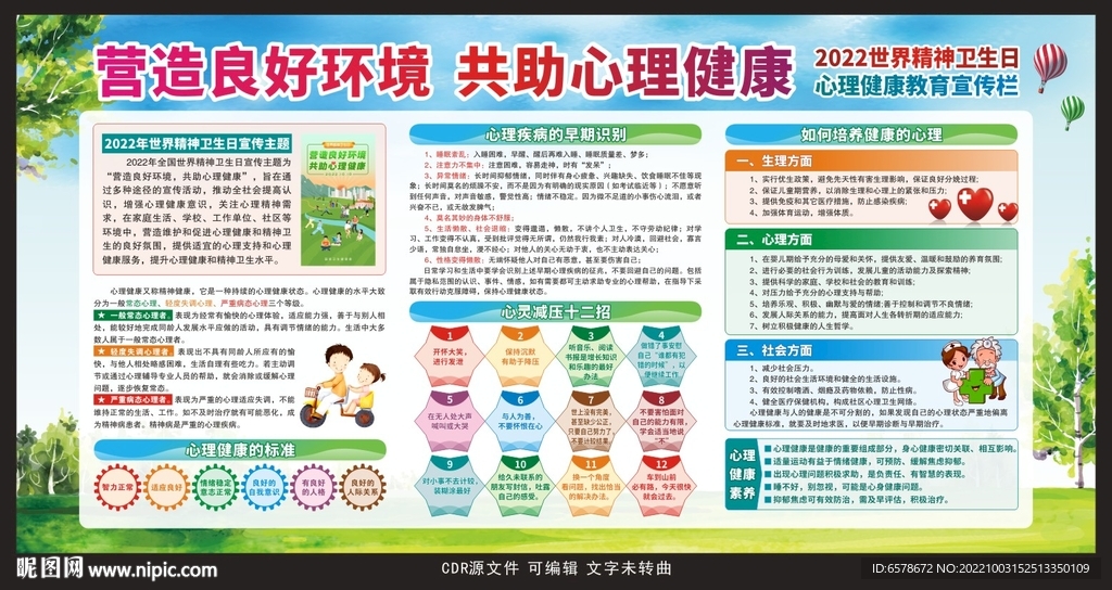 2022世界精神卫生日宣传栏