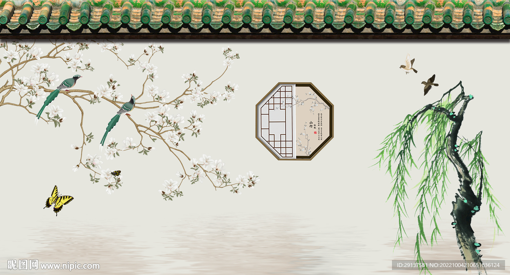 新中式古典背景文化墙