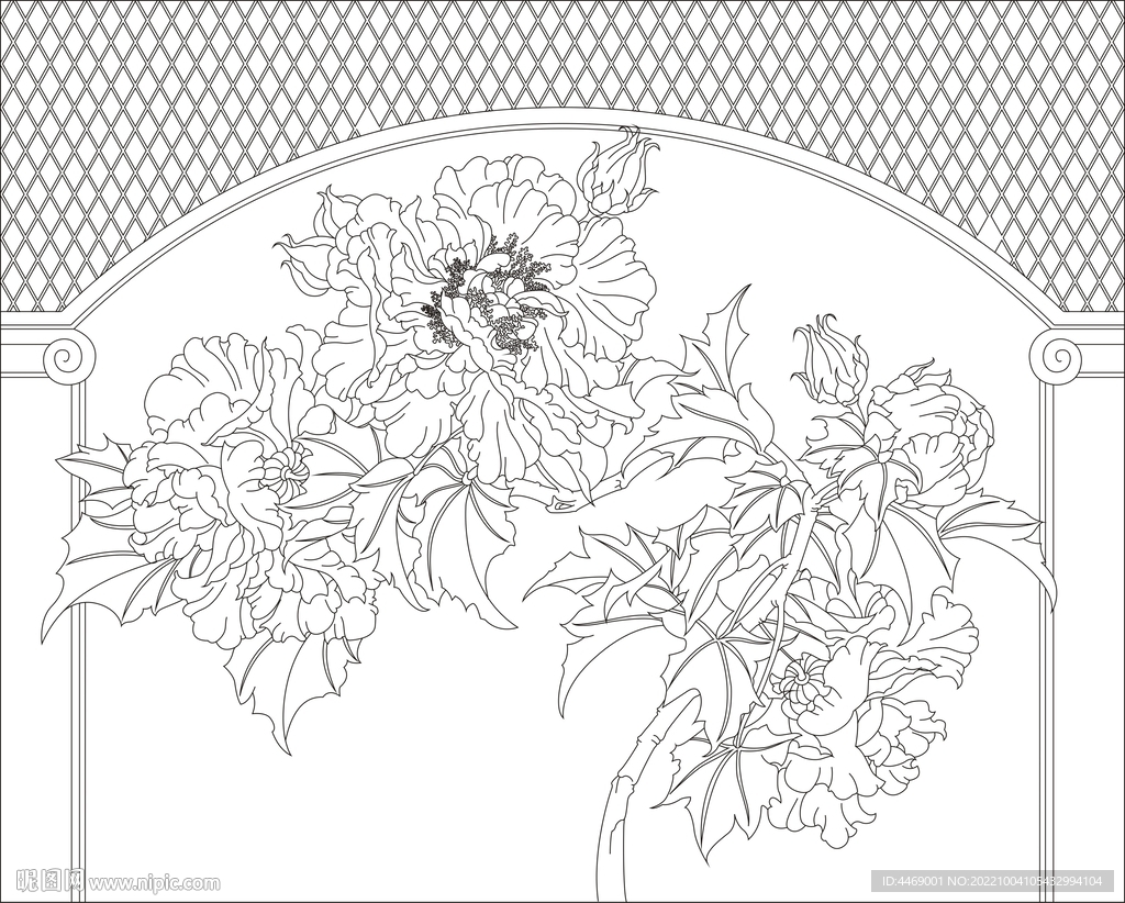 牡丹花装饰画
