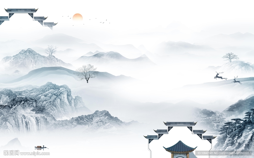 中国风新山水高清画 TIf分层