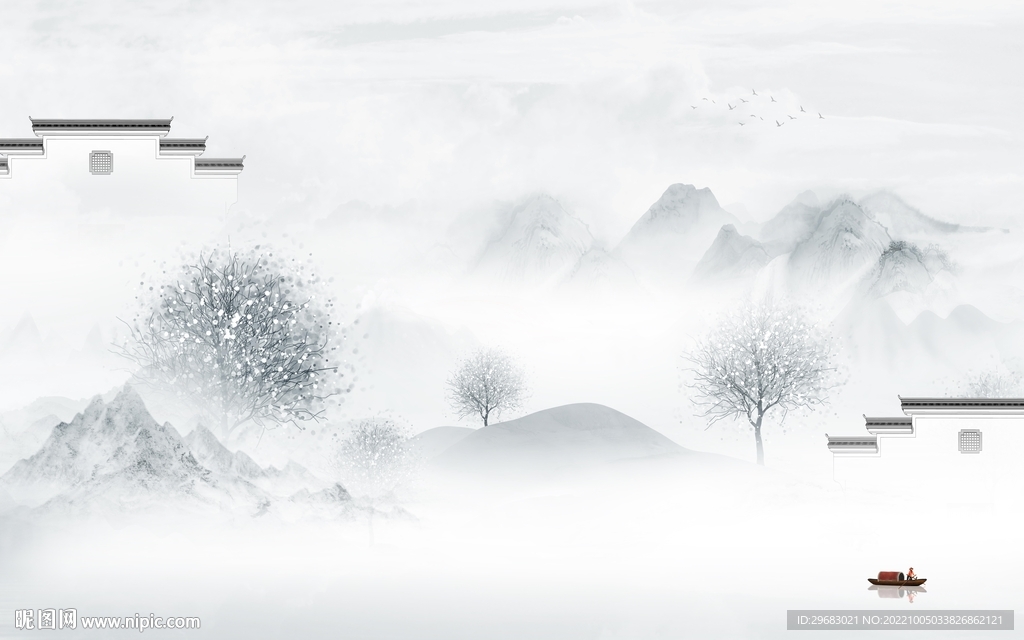 中式高清山水新画 tIf分层