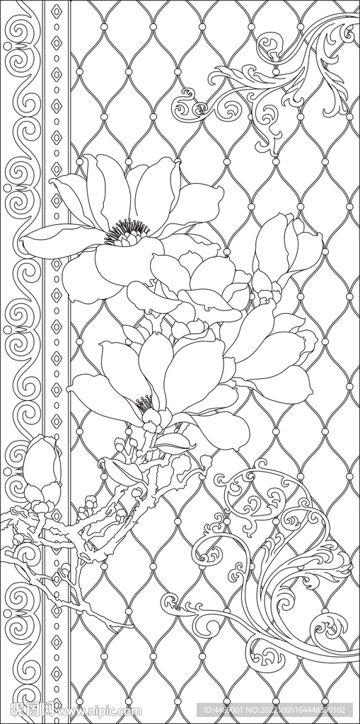 玉兰花图案