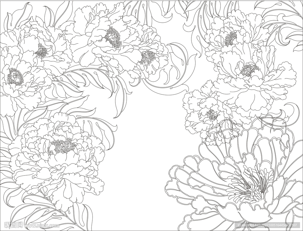 牡丹花背景墙