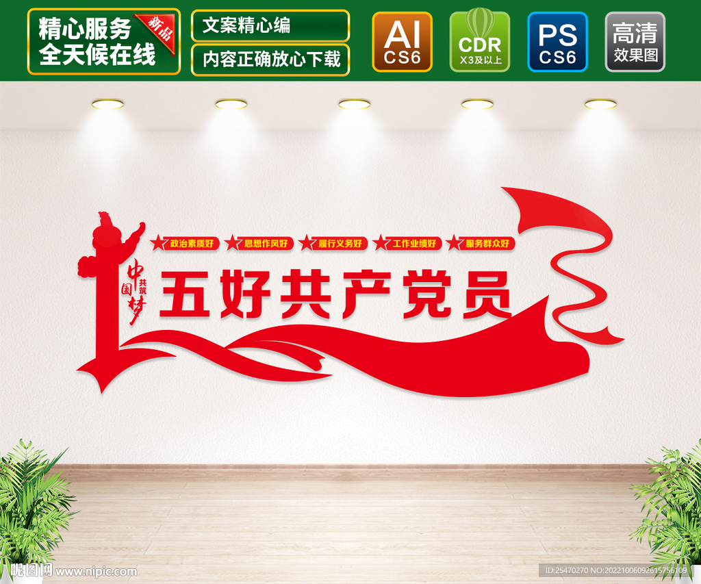 五好党员文化墙