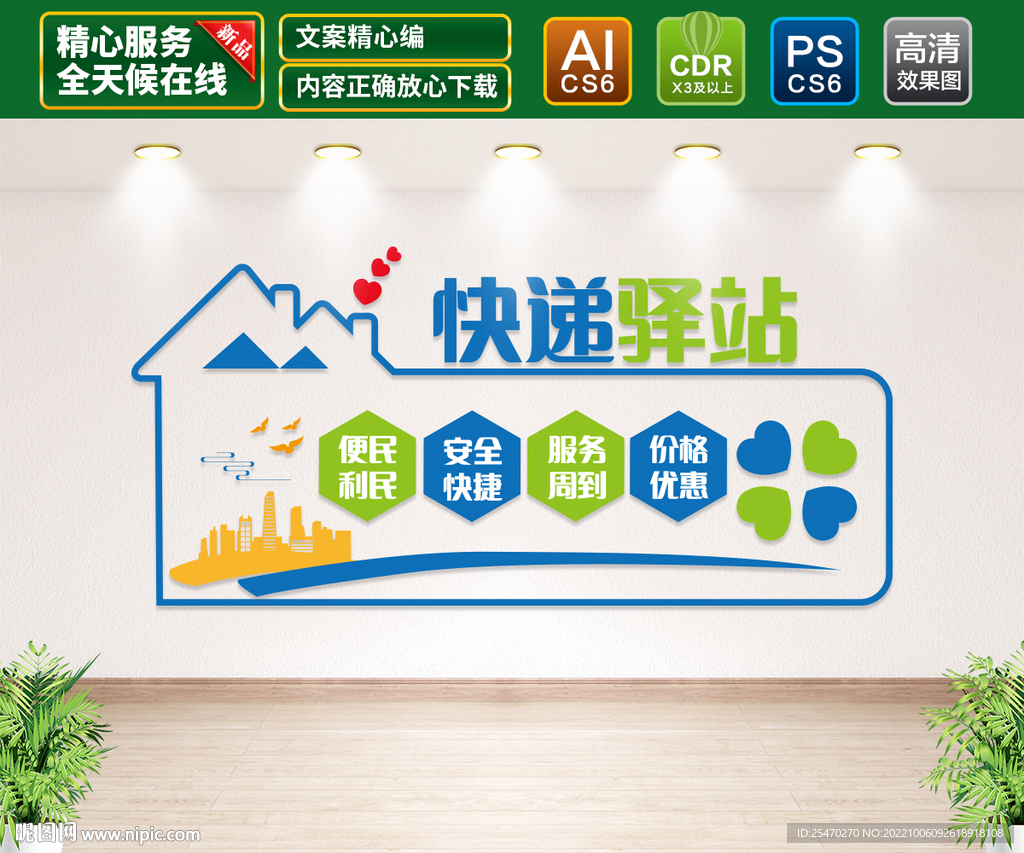 快递驿站文化墙